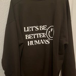 Brown smiley face crewneck